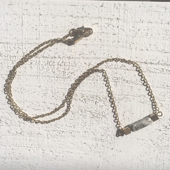 Gold and Marble Bar Necklace - Picture 3 of 4